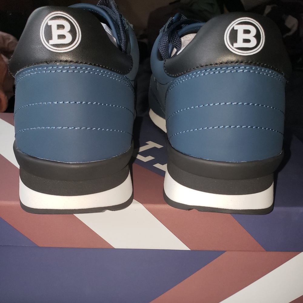 Bally Leather Sneakers In Navy